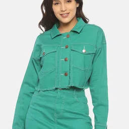 ISU Women Green Solid Tailored Jacket-picture-16