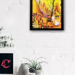 eCraftIndia Multicoloured Village View UV Wall Art-image-3