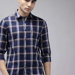 U.S. Polo Assn. Tailored Fit Checked Pure Cotton Casual Shirt-picture-24