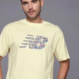 new balance New Balanc Brand Logo Print Drop-Shoulder Sleeves Pure Cotton T-shirt-picture-40