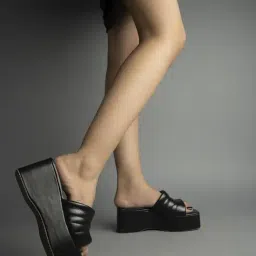 Shoetopia Women's Black Casual Sandals-picture-39