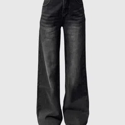 Outzidr Women Jean Regular Fit Mid-Rise Low Distress Heavy Fade Jeans-picture-34