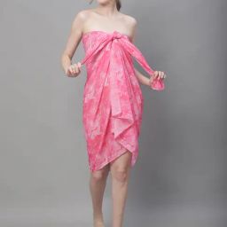 Claura Pink Printed Beachwear Sarong-picture-1