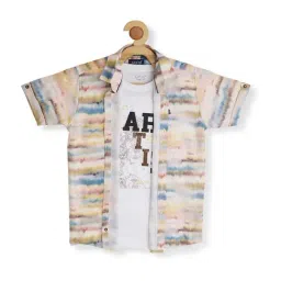 Cavio Kids Multicolor Cotton Printed Shirt with T-Shirt-image-14