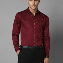 Allen Solly Maroon Cotton Slim Fit Printed Shirt-image-15