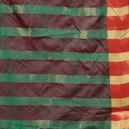 Saree mall Green & Maroon Solid Saree image 3