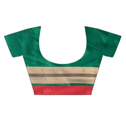 Saree mall Green & Maroon Solid Saree image 4