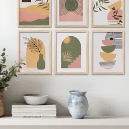 Kotart Brown & Green 6 Piece Wooden Abstract Wall Art-image-30