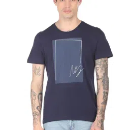 Arrow Sport Blue Cotton Regular Fit Printed T-Shirt-picture-12