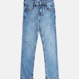 Pantaloons Junior Boys Straight Fit Low Distress Light Fade Jeans-picture-21