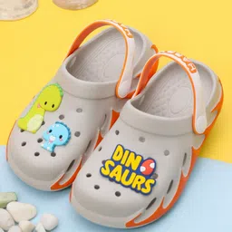 Yellow Bee Dinosaurs Applique Designed Clogs - Grey-picture-27