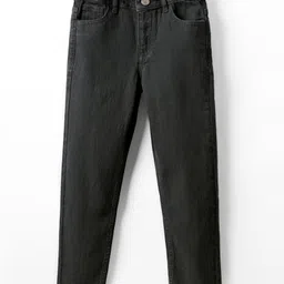 Pine Kids Denim Woven Full Length Washed Jeans - Black-picture-39