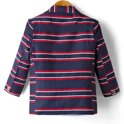 Rikidoos Full Sleeves Striped Blazer - Navy Blue image 2