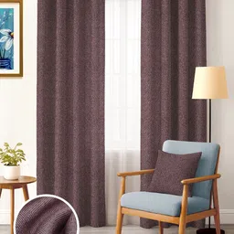 Nefertiti Home Tan 2 Pieces Black Out Door Curtain-image-93