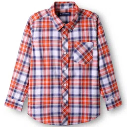 Pine Kids Cotton Woven Full Sleeves Checkered Shirt With T-Shirt - Multicolour image 4