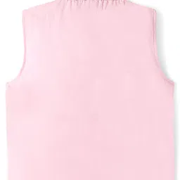 Babyhug Woven Full SleevesSolid Dhoti Kurta Set with Sequin Embroidered Jacket - Pink image 5