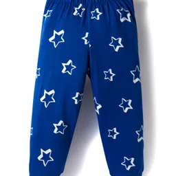 Babyhug Cotton Knit Full Sleeves Night Suit With Super Mom Text Print - Red & Blue image 4