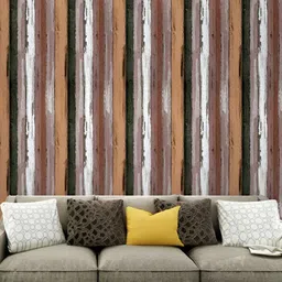 Asian royal Brown & White Printed Self Adhesive Wall Sticker-image-36
