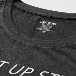 Alcis Typography Printed Anti Static Slim Fit T-shirt image 2