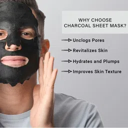MANCODE Set Of 3 Charcoal Facial Sheet Mask-25ml Each image 3