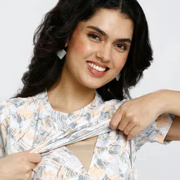 True Shape Floral Print Maternity A-Line Midi Dress image 3