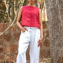 Creatures of Habit Women Solid Loose Fit Plain Trouser image 3