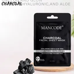 MANCODE Set Of 3 Charcoal Facial Sheet Mask-25ml Each image 5