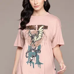 Roadster The Life Co. Graphic Printed Relaxed Fit Pure Cotton T-shirt-picture-40