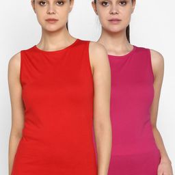 appulse Women Multicoloured Pack of 2 Solid Round Neck T-shirt-picture-36