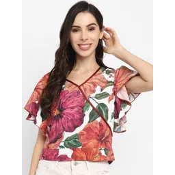 Taurus White Floral Print Top-picture-44