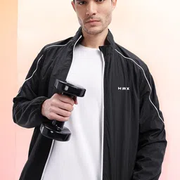 HRX by Hrithik Roshan Mock Collar Training Bomber Jacket with Contrast Piping-picture-17