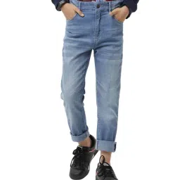 Under Fourteen Only Kids Blue Cotton Regular Fit Jeans-picture-35