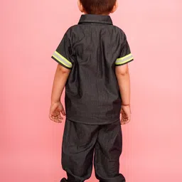 Lazycub Boys Colorblocked Pure Cotton Shirt With Trousers Clothing Set image 3