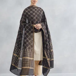 Fabindia Ethnic Motifs Printed Cotton Silk Dupatta-image-70