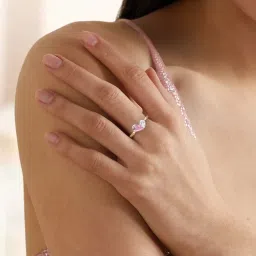 Ornate Jewels 925 Silver 18K Gold Plated Pink CZ Toi Et Moi Adjustable Ring-image-20