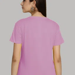 Friskers Women Purple & Olive Green 2 Slim Fit T-shirt image 3