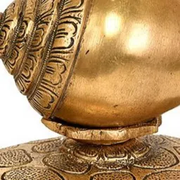 Exotic India Brass Conch On Tortoise Pooja Metalware image 3