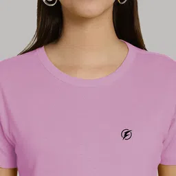 Friskers Women Purple & Olive Green 2 Slim Fit T-shirt image 5