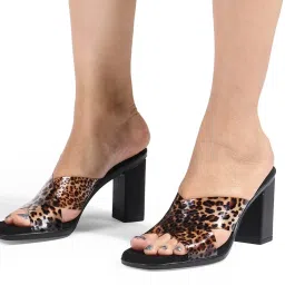 Catwalk Black Cross Strap Sandals image 5