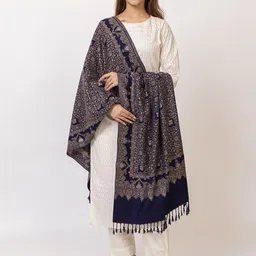 PASHGIRI Women Floral Embroidered Shawl image 4