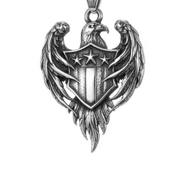 fabula Men Eagle With Flag Design Pendant With Chain image 3
