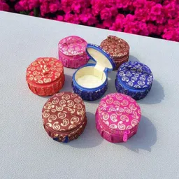 KUJRA Pink & Blue 6 Pieces Printed Velvet Jewellery Organisers-picture-20