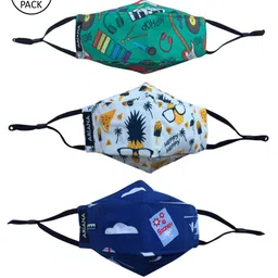 Ariana Kids Pack Of 3 Printed 7-Ply Protective Outdoor Face Masks-picture-18