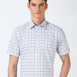 Peter England Casuals Men Slim Fit Opaque Checked Casual Shirt-picture-4