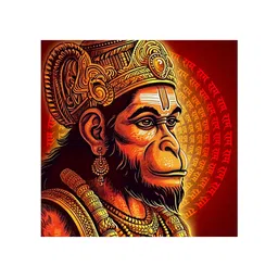 999Store Red & Yellow Canvas Religious Wall Paintings image 2