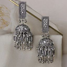 Teejh Ethnic Aanya Silver Oxidized Jhumki Earring-picture-23