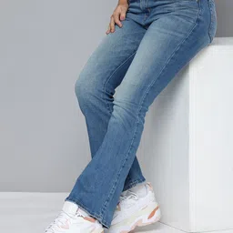 Levis Women 726 Flared Heavy Fade Stretchable Jeans-image-0