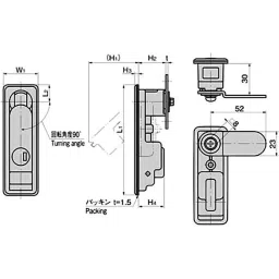 TAKIGEN Waterproof Flush Handle Stainless Steel Casting with Forcibly Liftable Pushing Botton, A-1481-F-6-1(TAK60)-picture-11