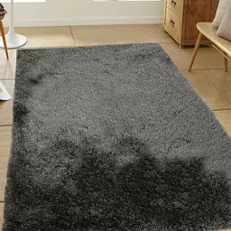 Saral Home Black Solid Anti-Skid Carpet-image-99