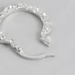 Carlton London Rhodium-Plated Circular Hoop Earrings image 4